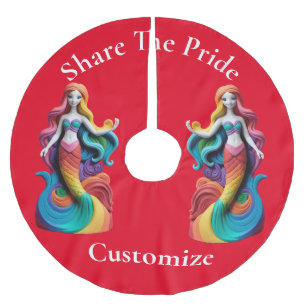 レインボープライドマーメイドサンダー_コーブ ブラッシュドポリエステルツリースカート