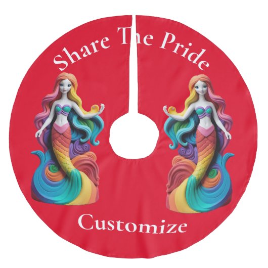 レインボープライドマーメイドサンダー_コーブ ブラッシュドポリエステルツリースカート (正面)