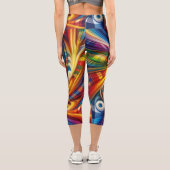 レインボープライドモダンアート抽象芸術スワール カプリレギンス (裏面)