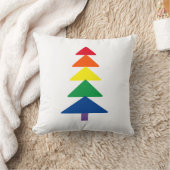 レインボープライドモダンクリスマスツリー装飾用クッション クッション (ブランケット)