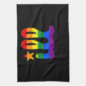 レインボープライドラブイルフィラデルフィアゲイプリ キッチンタオル (縦)