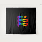 レインボープライドラブイルフィラデルフィアゲイプリ タペストリー (正面(横))