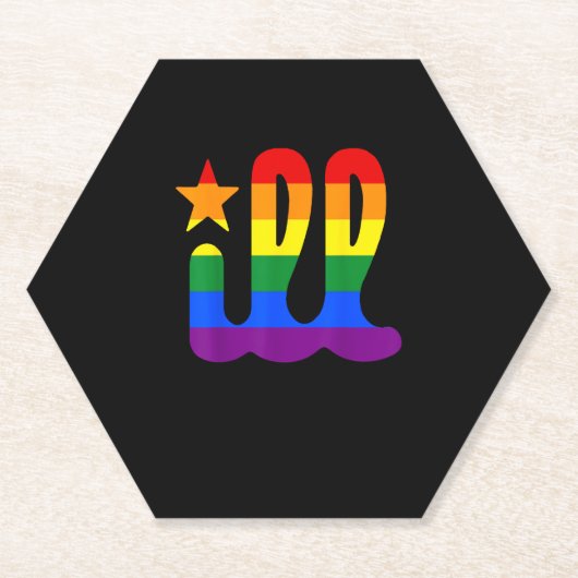 レインボープライドラブイルフィラデルフィアゲイプリ ペーパーコースター (正面)