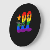 レインボープライドラブイルフィラデルフィアゲイプリ ラージ壁時計 (傾斜)
