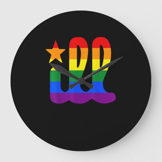 レインボープライドラブイルフィラデルフィアゲイプリ ラージ壁時計 (正面)