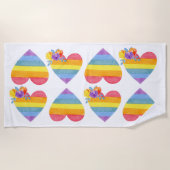 レインボープライドラブビーチタオル ビーチタオル (正面)