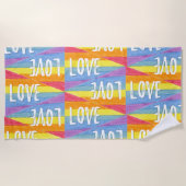 レインボープライドラブビーチタオル ビーチタオル (正面)