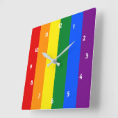 レインボープライドラージクロック スクエア壁時計 (傾斜)