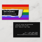 レインボープライド引き裂き紙（エフェクト） 名刺 (正面/裏面)