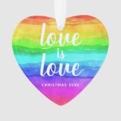 レインボープライド愛は愛クリスマスハートの形 オーナメント (正面)