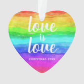 レインボープライド愛は愛クリスマスハートの形 オーナメント (裏面)