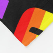 レインボープライド文字アートオンカスタムブラックカラー フリースブランケット (角)