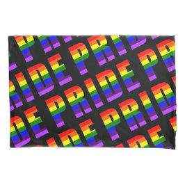レインボープライド文字アートオンカスタムブラックカラー 枕カバー