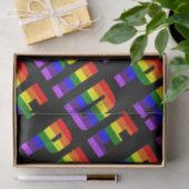 レインボープライド文字アートオンカスタムブラックカラー 薄葉紙 (ギフト)