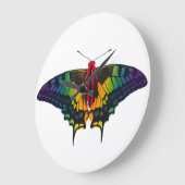 レインボープライド旗アゲハチョウ蝶 ラージ壁時計 (傾斜)