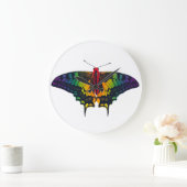 レインボープライド旗アゲハチョウ蝶 ラージ壁時計 (ホーム)