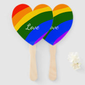 レインボープライド月の愛を追加ネーム文字アート ハンドファン (正面&裏面)