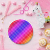 レインボープライド模様ピンク紫レッド青オレンジ ペーパープレート (パーティー)