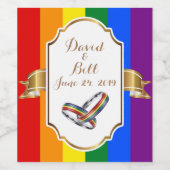 レインボープライド結婚ゲイのカスタムボトルラベル ワインラベル (シングルラベル)