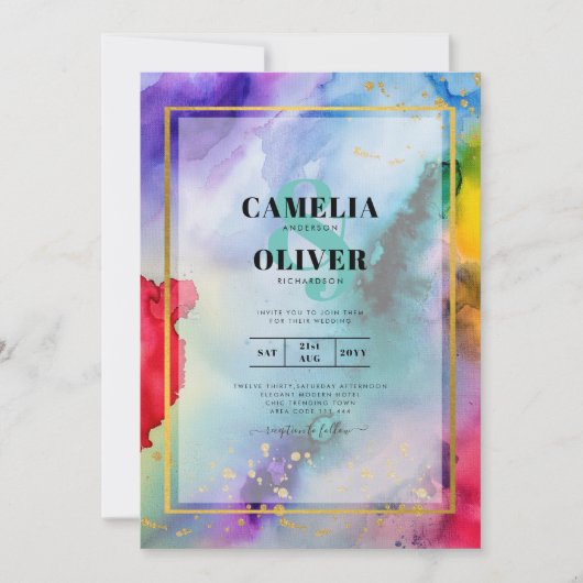 レインボープライド結婚式招待状インクリードG 招待状 (正面)