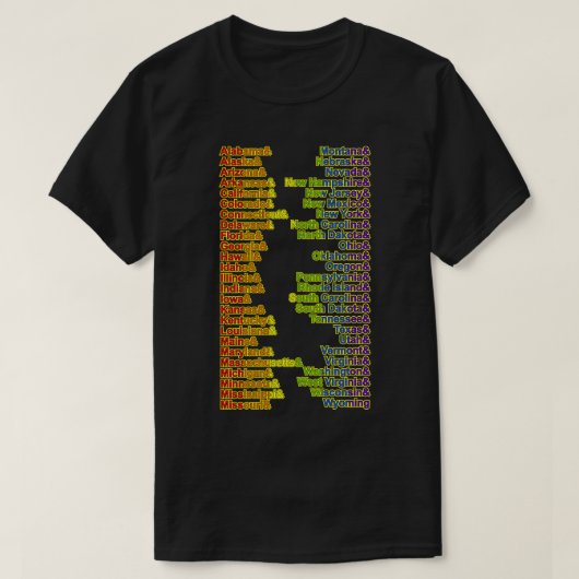 レインボープライド50州LGBTQ Tシャツ (デザイン正面)