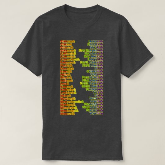 レインボープライド50州LGBTQ Tシャツ (デザイン正面)