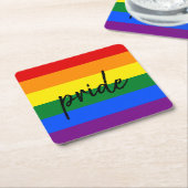 レインボープライド スクエアペーパーコースター (アングル)