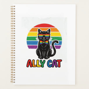 レインボープライド ヴィンテージ 猫 Tシャツ デザイン_1 プランナー手帳