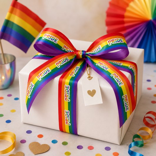レインボープライド LGBTQ サテンリボン
