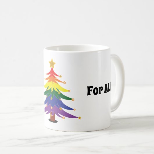 レインボープライドLGBTクリスマスゲイレズビアンバイセクシュアル コーヒーマグカップ (正面右)