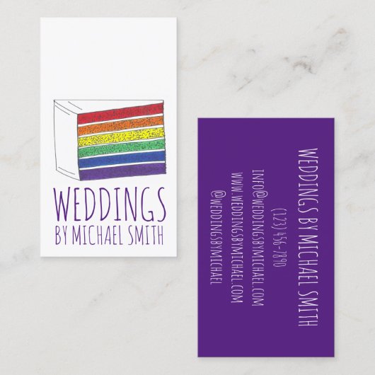 レインボープライドLGBTケーキウェディングプランナーベーカリー 名刺 (正面/裏面)