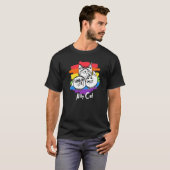レインボープライドLGBTゲイフラッグAlly Cat 1 Tシャツ (正面フル)