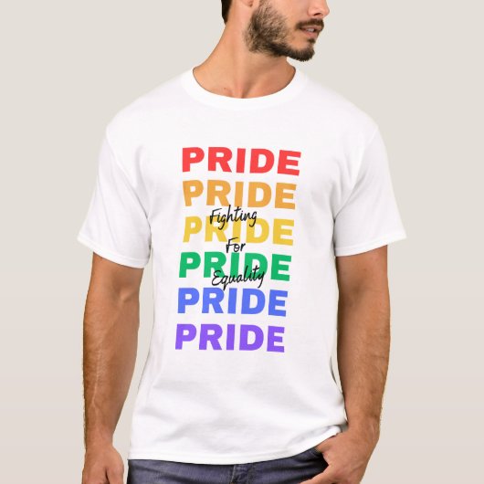レインボープライドLGBTQ平等Tシャツのための戦い Tシャツ (正面)