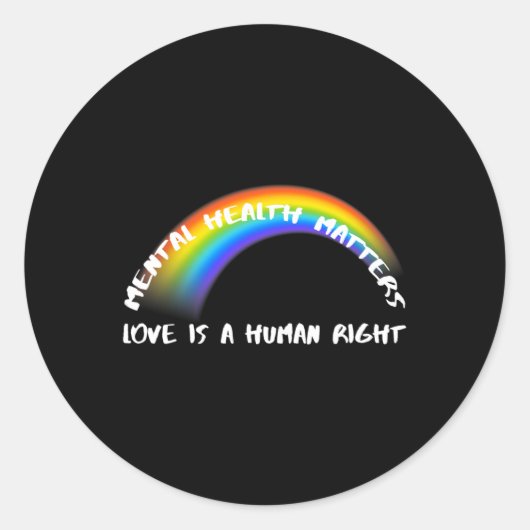 レインボープライドLGBTQ - Love Is A Human Right ラウンドシール (正面)