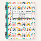 レインボープライマリコンポジションノートブックストーリージャーナル ノートブック (正面)