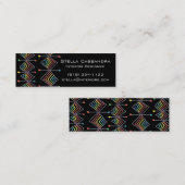 レインボープリズムダイヤモンドクリエイティブ幾何学的ブラック スキニー名刺 (正面/裏面)
