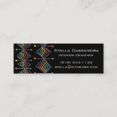 レインボープリズムダイヤモンドクリエイティブ幾何学的ブラック スキニー名刺 (正面)