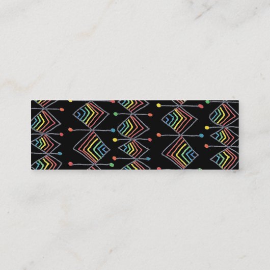 レインボープリズムダイヤモンドクリエイティブ幾何学的ブラック スキニー名刺 (裏面)