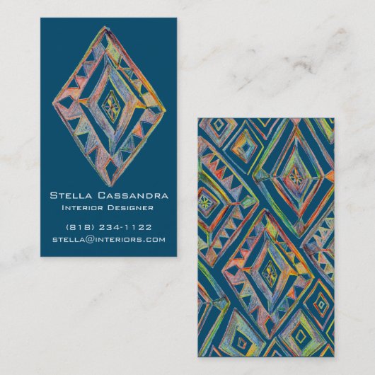 レインボープリズム垂直クリエイティブ幾何学 名刺 (正面/裏面)