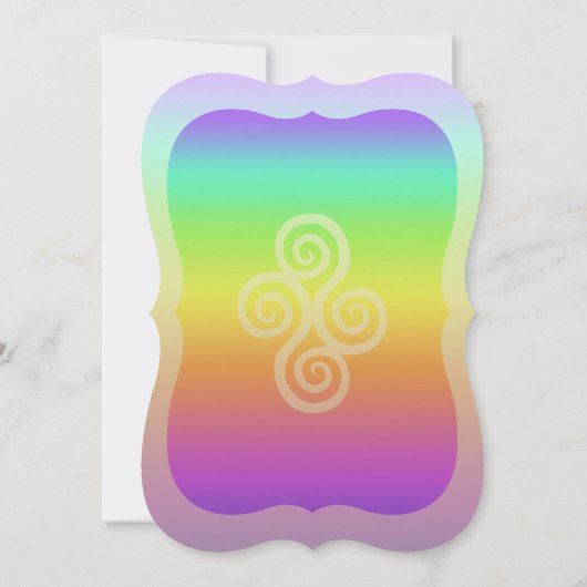 レインボープリンセスクラウンらせん状誕生日 招待状 (裏面)