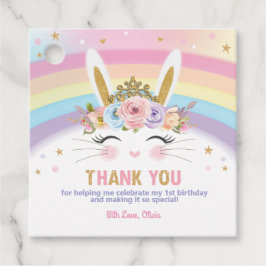 レインボープリンセスバニー誕生日パーティーサンキュー フェイバータグ