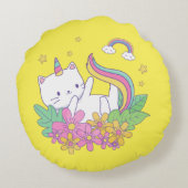 「レインボープリントキッテン装飾用クッション ラウンドクッション (裏面)