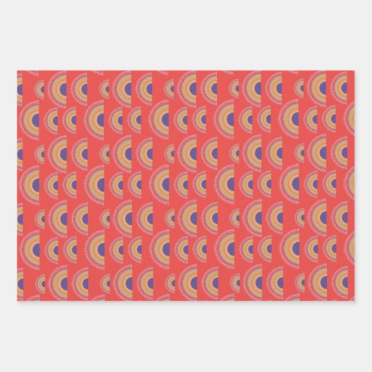 レインボープリントギフトラップ ラッピングペーパーシート (正面)