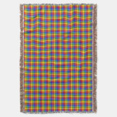 レインボープレイドをチェック スローブランケット (正面縦)