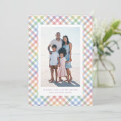 レインボープレイドフレームカラフルパステルイースター シーズンカード (スタンド正面)