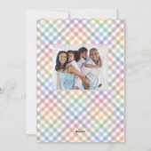 レインボープレイドフレームカラフルパステルイースター シーズンカード (裏面)