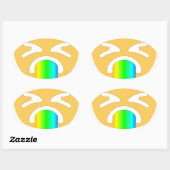 レインボープーク絵文字 楕円形シール (シート)