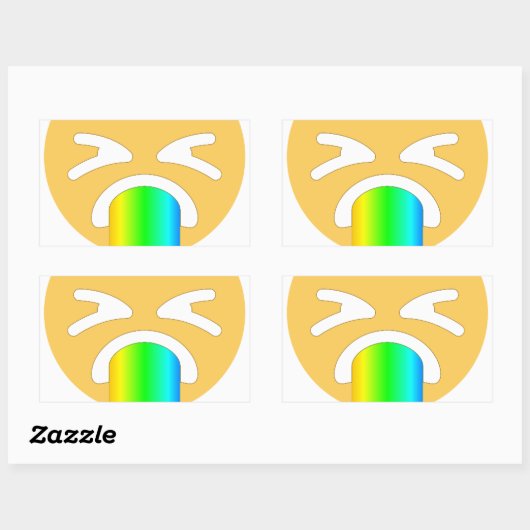 レインボープーク絵文字 長方形シール (シート)