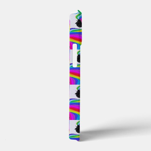 レインボーヘアの女性をフィーチャーした携帯電話ケース Case-Mate iPhoneケース (裏面 / 右)