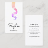 レインボーヘアカラーリストスタイリストサロン 名刺 (正面/裏面)